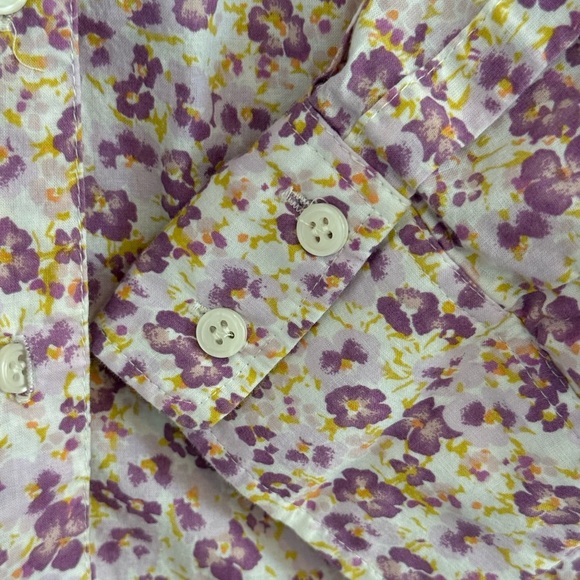 J. Crew Purple Floral Button Down Shirt - Picture 4 of 9
